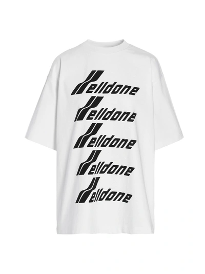 Shop We11 Done We11done Logo Print Crewneck T In White