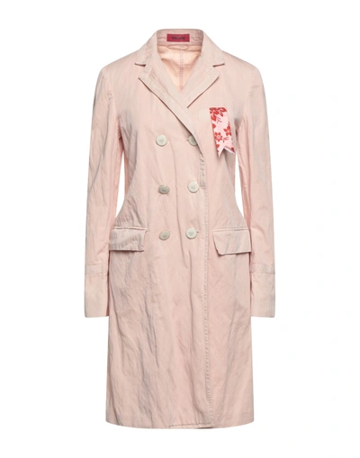 Shop The Gigi Woman Overcoat & Trench Coat Pink Size 6 Cotton, Metal