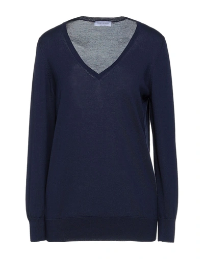 Shop Gran Sasso Woman Sweater Midnight Blue Size 8 Cotton