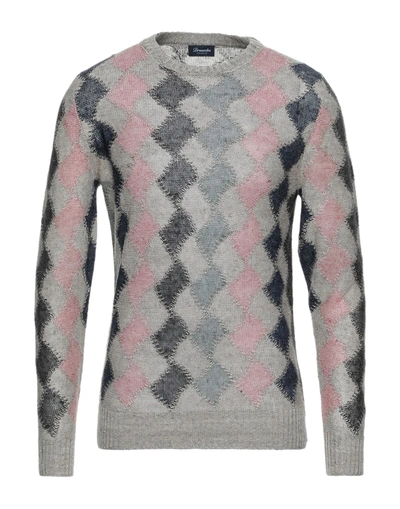 Shop Drumohr Man Sweater Light Grey Size 40 Linen