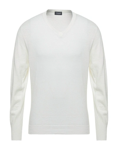 Shop Drumohr Man Sweater Ivory Size 38 Linen, Polyester