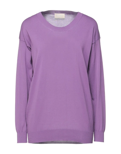 Shop Drumohr Woman Sweater Purple Size Xs Cotton