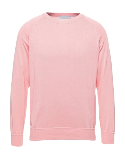 Shop Filippo De Laurentiis Man Sweater Pink Size 46 Cotton