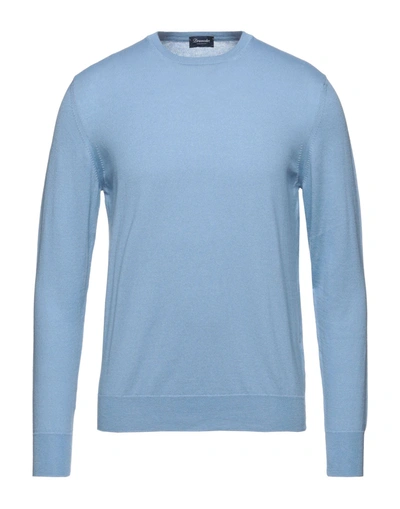 Shop Drumohr Man Sweater Sky Blue Size 38 Cotton, Cashmere