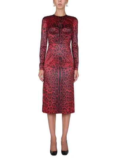 Shop Dolce & Gabbana Long Dress In Red