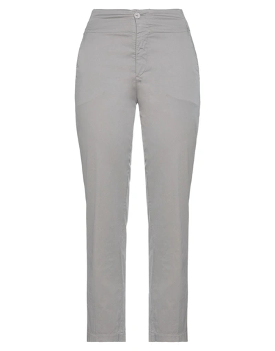 Shop European Culture Woman Pants Light Grey Size M Cotton, Elastane
