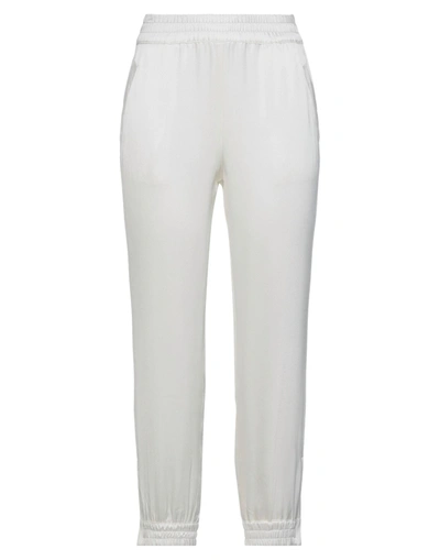 Shop Atos Lombardini Woman Pants White Size 4 Acetate, Silk