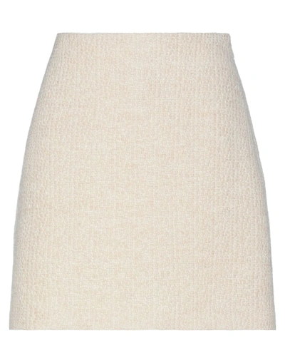 Shop Theory Woman Mini Skirt Ivory Size 6 Virgin Wool, Acrylic, Polyester, Polyamide, Alpaca Wool In White