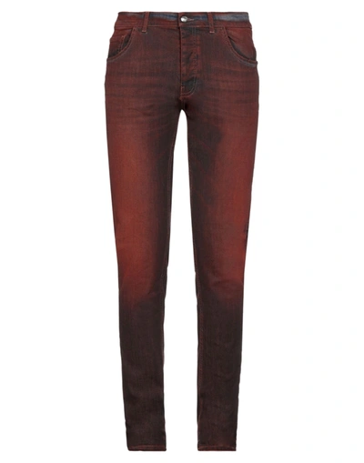 Shop Frankie Morello Jeans In Brick Red