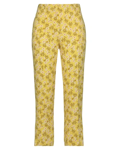 Shop Ndegree21 Woman Pants Yellow Size 8 Viscose