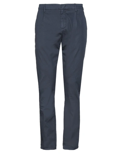 Shop Dondup Man Pants Slate Blue Size 29 Cotton, Polyester, Polyamide, Elastane