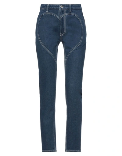 Shop Burberry Woman Jeans Slate Blue Size 22 Cotton