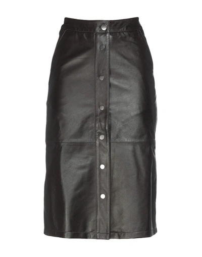 Shop Deadwood Lara Skirt Woman Midi Skirt Brown Size 4 Lambskin