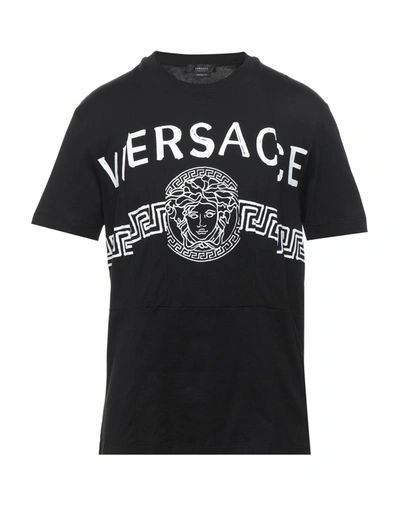 Shop Versace Man T-shirt Black Size L Cotton