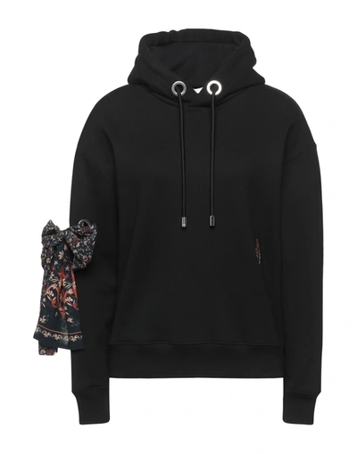 Shop Chloé Woman Sweatshirt Black Size Xs Cotton, Silk