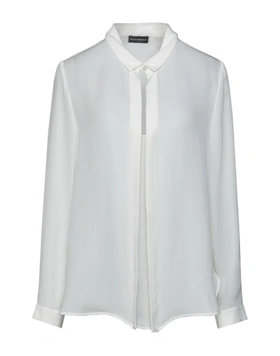 Shop Emporio Armani Woman Top White Size 10 Mulberry Silk