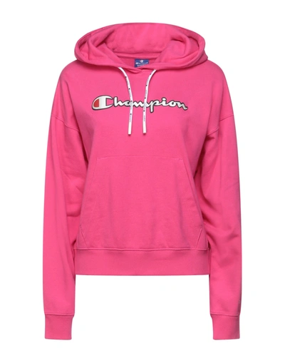 Shop Champion Woman Sweatshirt Fuchsia Size M Cotton In Pink