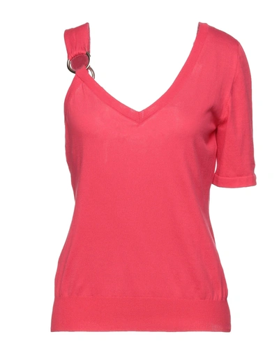 Shop Boutique Moschino Woman Top Fuchsia Size 12 Cotton, Polyamide, Elastane In Pink