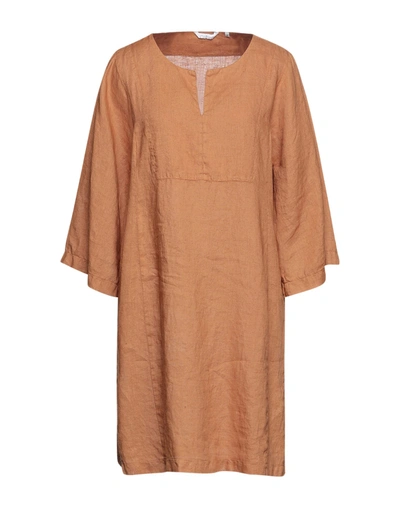 Shop Caliban Woman Mini Dress Brown Size 10 Linen