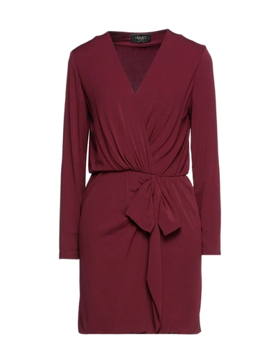 Shop Liu •jo Woman Mini Dress Burgundy Size 6 Viscose, Elastane In Red