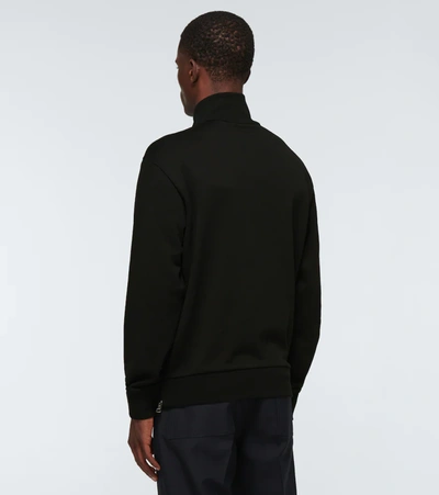 Shop Moncler Zipped Cotton Jacket In Black