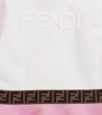 Shop Fendi Baby Cotton Sweatshirt Dress In White