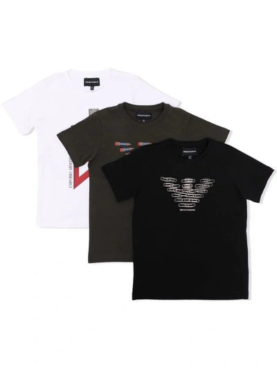 Shop Emporio Armani T-shirt Set With Print In Black