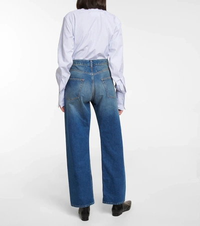 Shop Maison Margiela Mid-rise Wide-leg Jeans In 蓝色