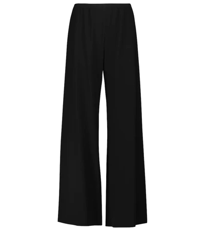 Shop The Row Gala High-rise Wide-leg Cady Pants In 黑色