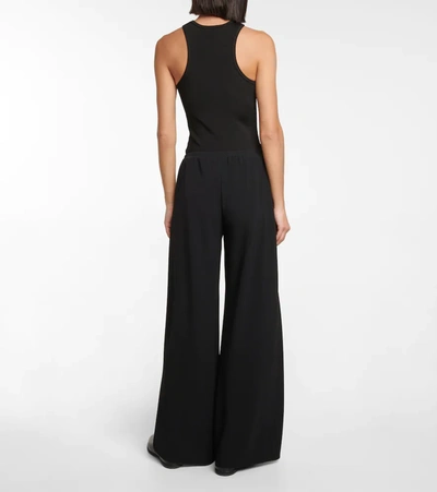 Shop The Row Gala High-rise Wide-leg Cady Pants In 黑色