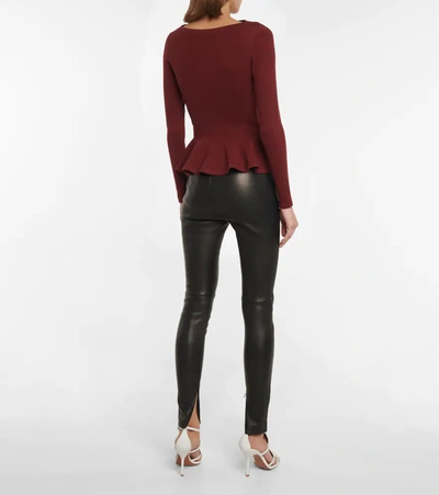 Shop Alaïa High-rise Leather Leggings In Black