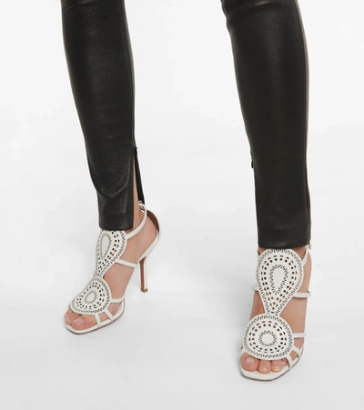 Shop Alaïa High-rise Leather Leggings In Black