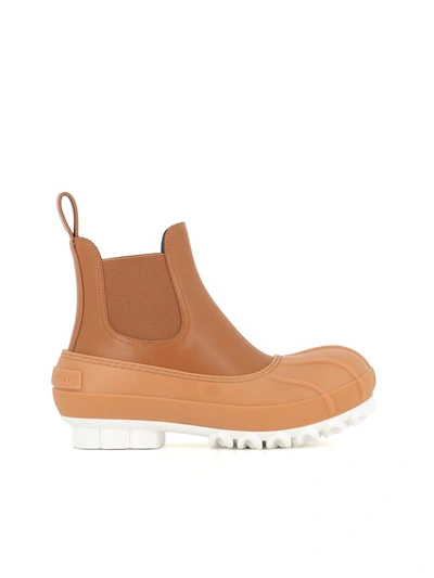 Stella Mccartney Duck Rubber-trimmed Vegetarian Leather Chelsea Boots In Leather