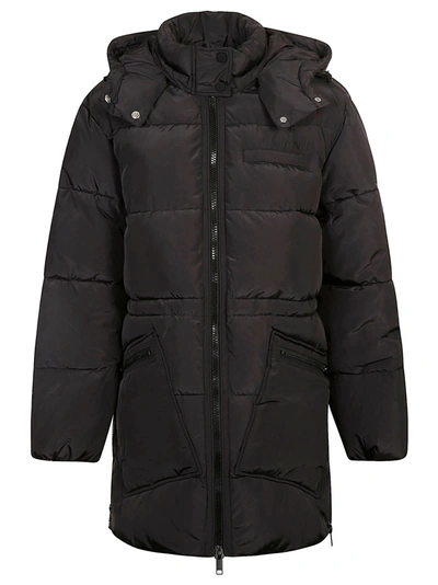 Shop Ganni Zip Padded Jacket In Black