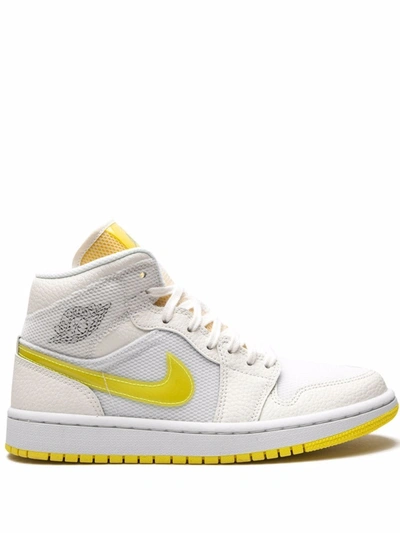 Shop Jordan Air  1 Mid Se "voltage Yellow" Sneakers In White