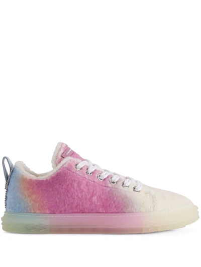 Shop Giuseppe Zanotti Blabber Textured Ombre Sneakers In Pink