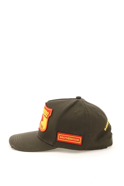 Dsquared2 Logo-patch Baseball Cap In Khaki