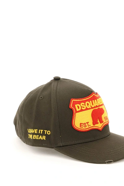 Dsquared2 Logo-patch Baseball Cap In Khaki