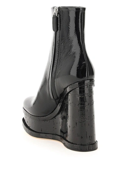 Shop Haus Of Honey Lacquer Doll Wedge Ankle Boots In Black
