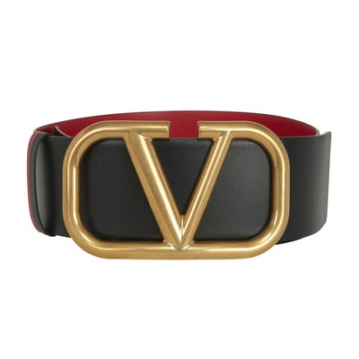 Shop Valentino Logo Belt H. 70 In Nero Rouge Pur