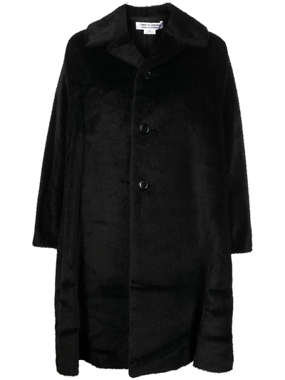 Shop Comme Des Garçons Comme Des Garçons Button-up Wool Coat In 黑色