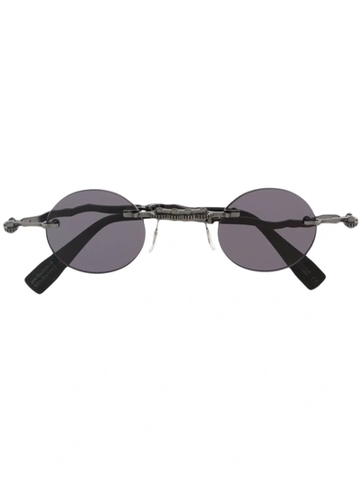 Shop Kuboraum Round-frame Sunglasses In 黑色