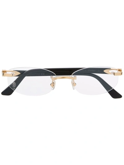 Shop Cartier Frameless Rounded Glasses In 黑色