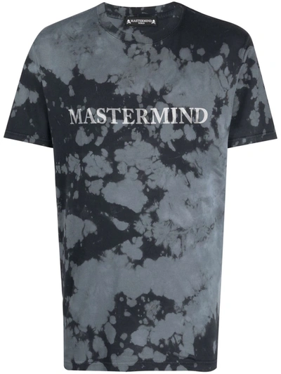 Mastermind Japan Bleached-effect Cotton T-shirt In 蓝色