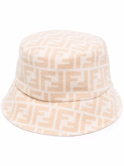 Shop Fendi Ff Logo Bucket Hat In 中性色