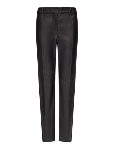 Shop Joseph Leather Stretch Coleman Trousers In Black
