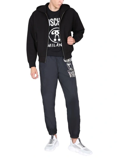 Shop Moschino Men's Black Viscose Outerwear Jacket