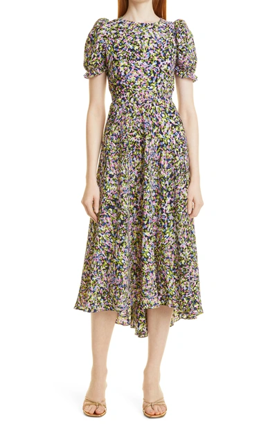ted baker graduated ditsy print midi dress black