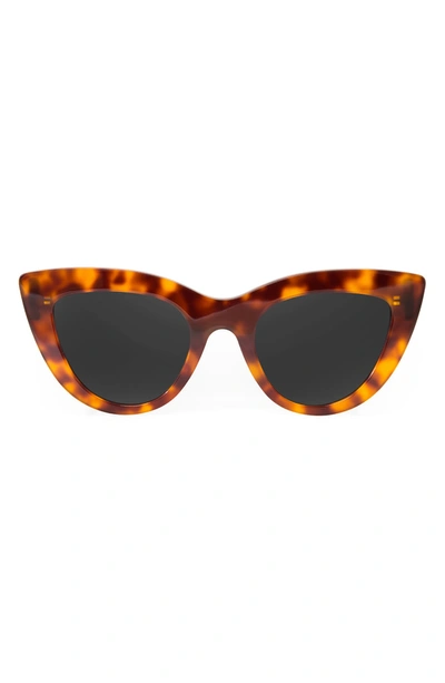 Shop Aqs Leia 49mm Cat Eye Sunglasses In Havana/ Black