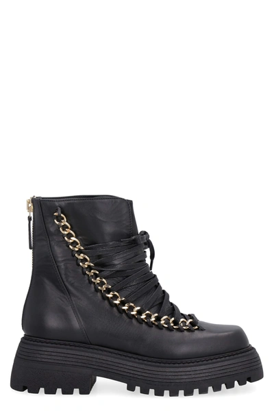 Shop Alevì Ines Leather Ankle Boots In Black
